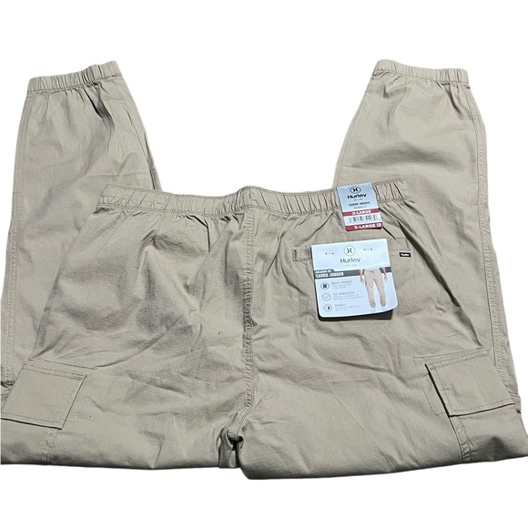 Hurley Tan Cargo Joggers Multi Pockets Relaxed Fit Durable Size X-Large - Picture 3 of 9